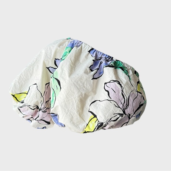 A New Day Women’s Floral One Shoulder Puff Sleeve Cropped Top NWT - Picture 6 of 9